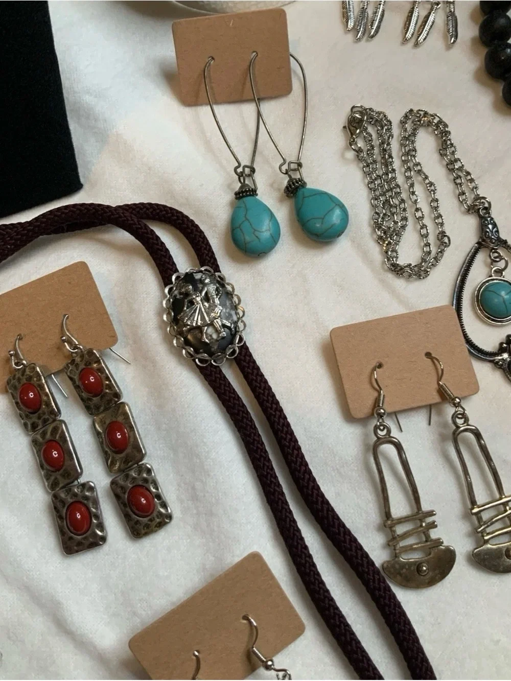 Southwestern Sculpture with Fashion Jewelry Mixed Lot 55+Pcs